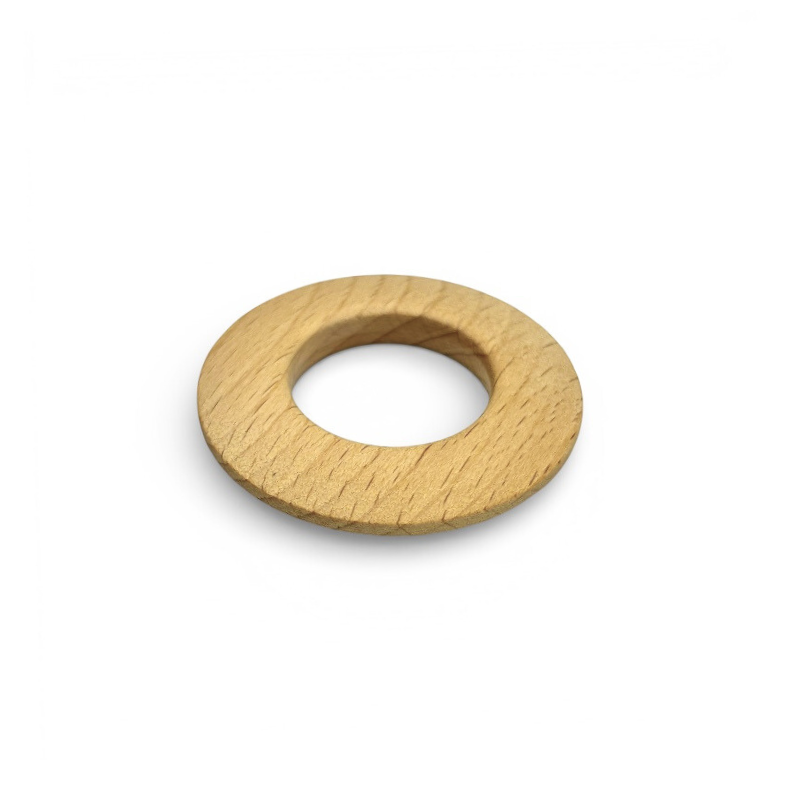 anello per dentizione piatto neonati in legno 50x3mm