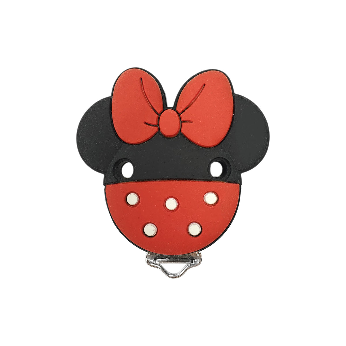 clip in silicone alimentare per dentizione neonati a forma minnie