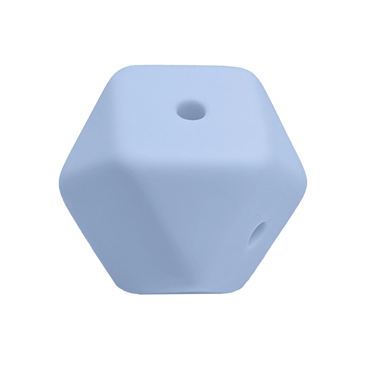 perlina cubo sfaccettato 4 fori separatore in silicone alimentare Azzurro