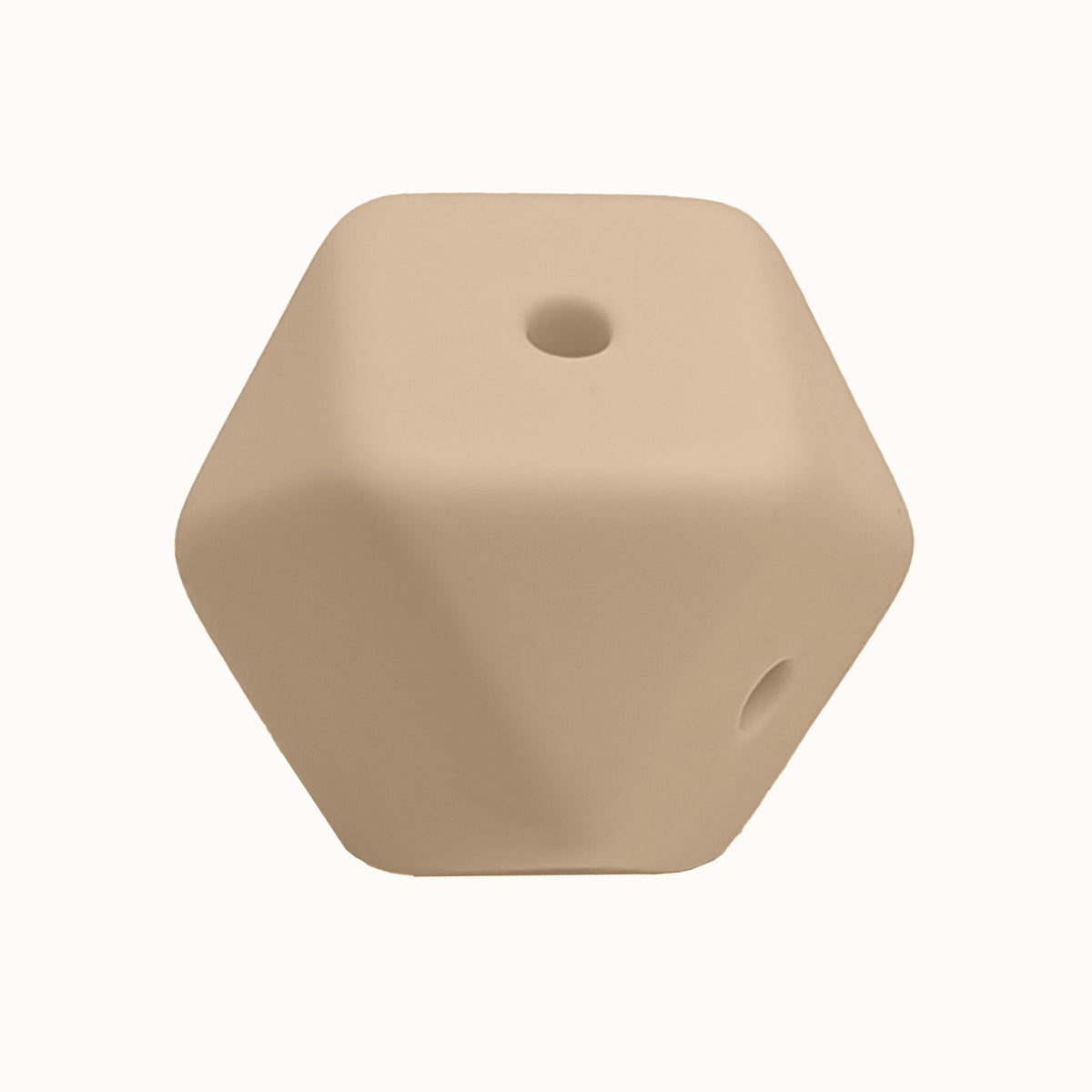 perlina cubo sfaccettato 4 fori separatore in silicone alimentare Beige
