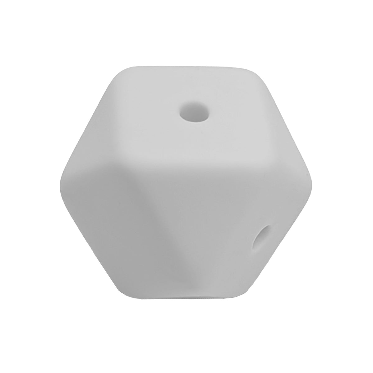 perlina cubo sfaccettato 4 fori separatore in silicone alimentare Bianco