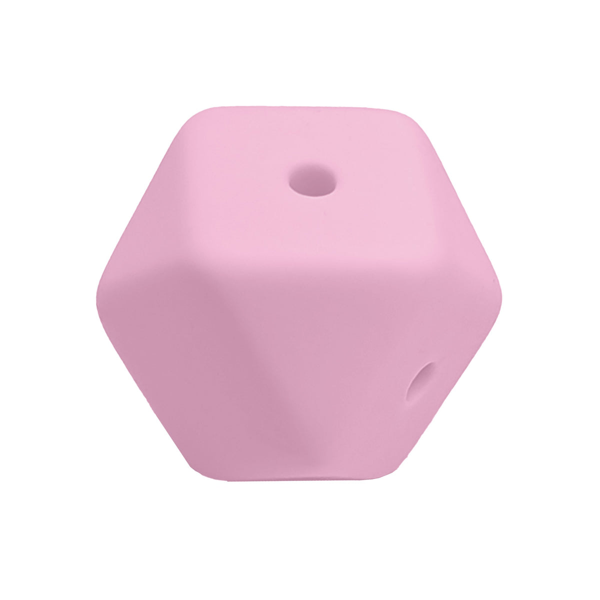 perlina cubo sfaccettato 4 fori separatore in silicone alimentare Rosa Baby