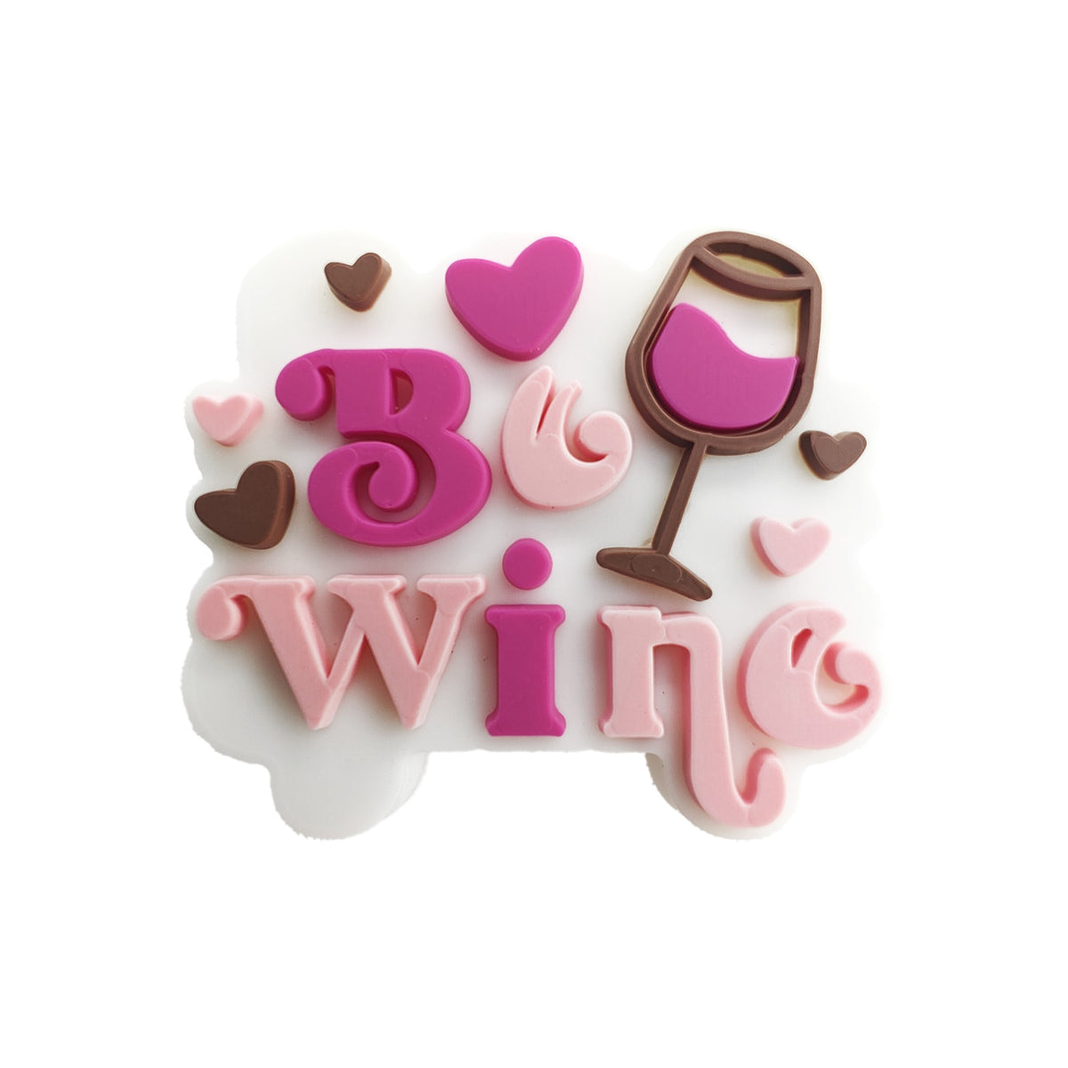 formina in silicone per dentizione perlina Scritta Be Wine - 30x26mm